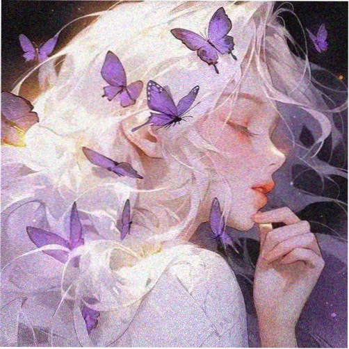 侧脸短发少女动漫头像素材